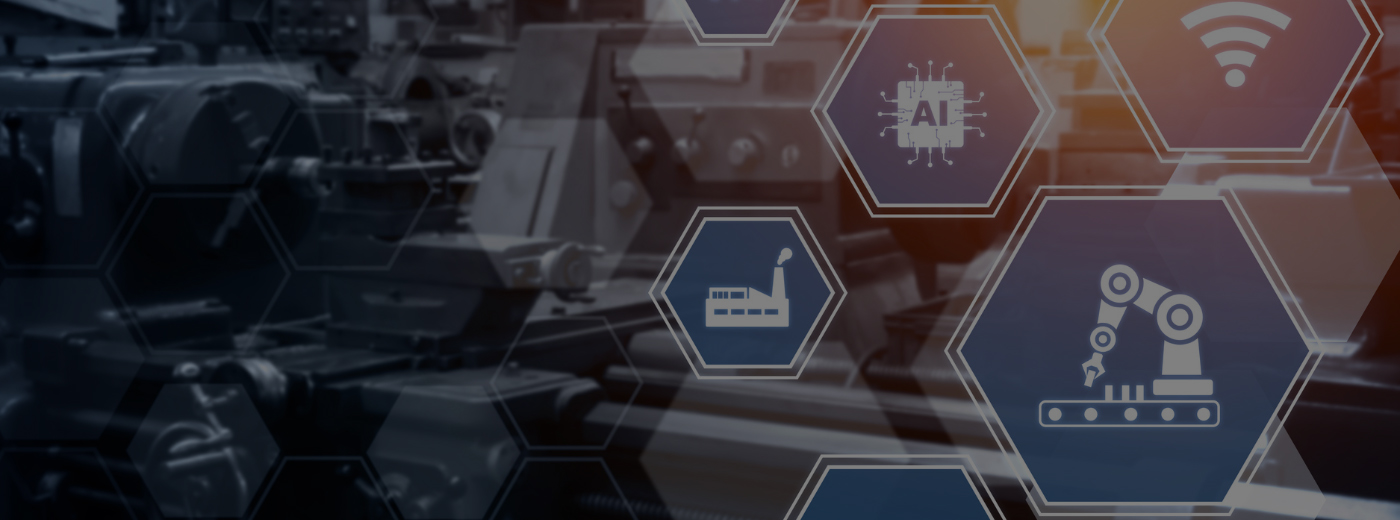 A graphic illustrating the evolution of industrial technology, highlighting key advancements and trends in the industry